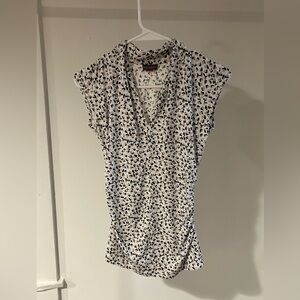 Printed Cap Sleeve Blouse